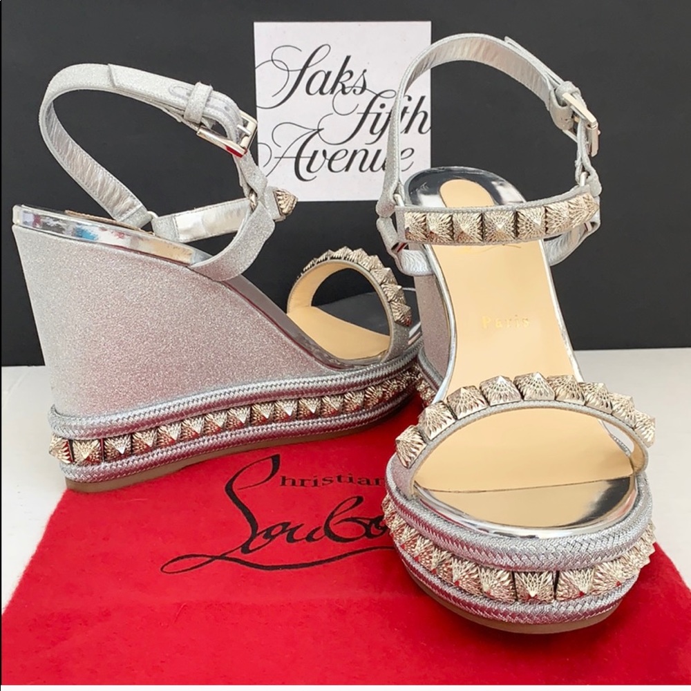 NEW CHRISTIAN Louboutin Pira Ryad 110 Wedge Sandal - Picture 1 of 10